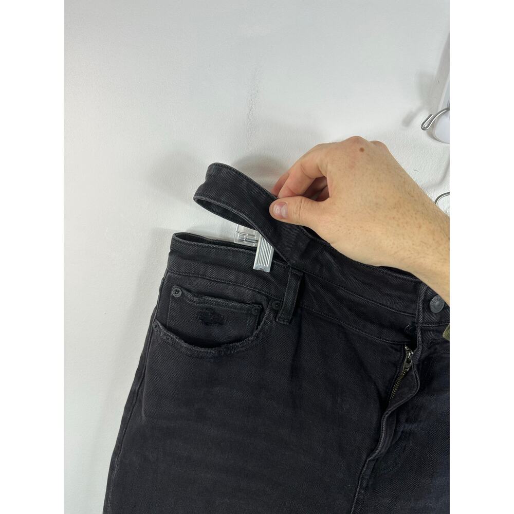 American Eagle Super High Rise Baggy Straight Cut Out Jeans Black Size 16 Long - Picture 13 of 16